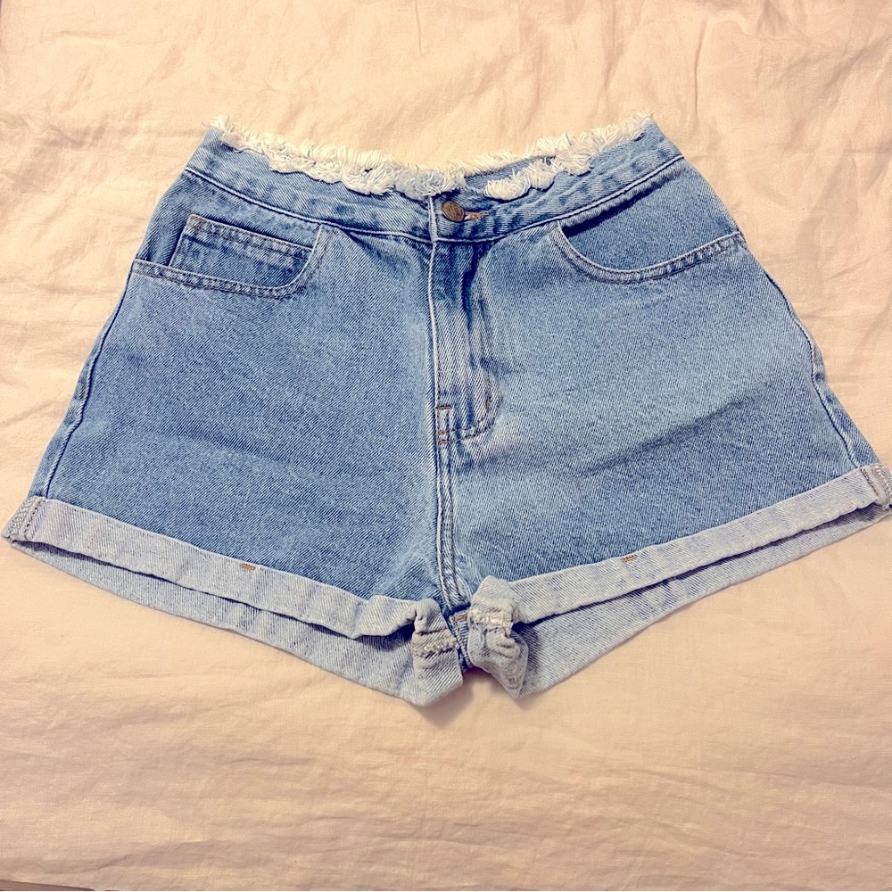 FARM Rio High Waist Denim Shorts
